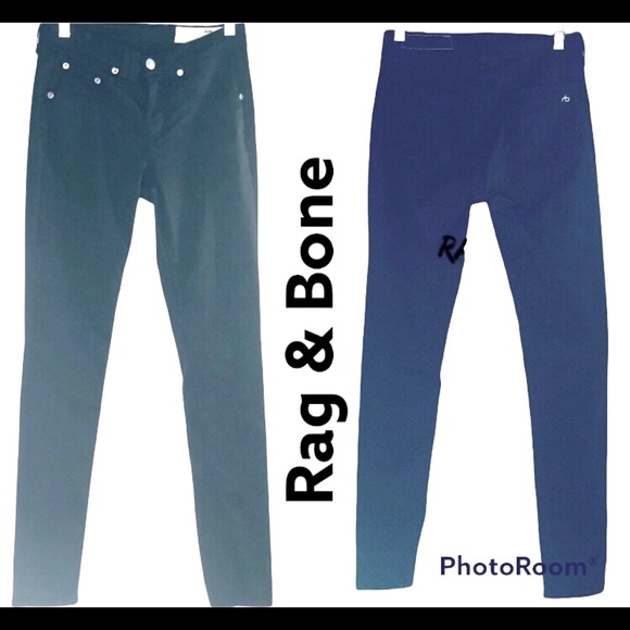 rag & bone Denim - Rag & Bone women jet black jean skinny mid rise zip front size 25